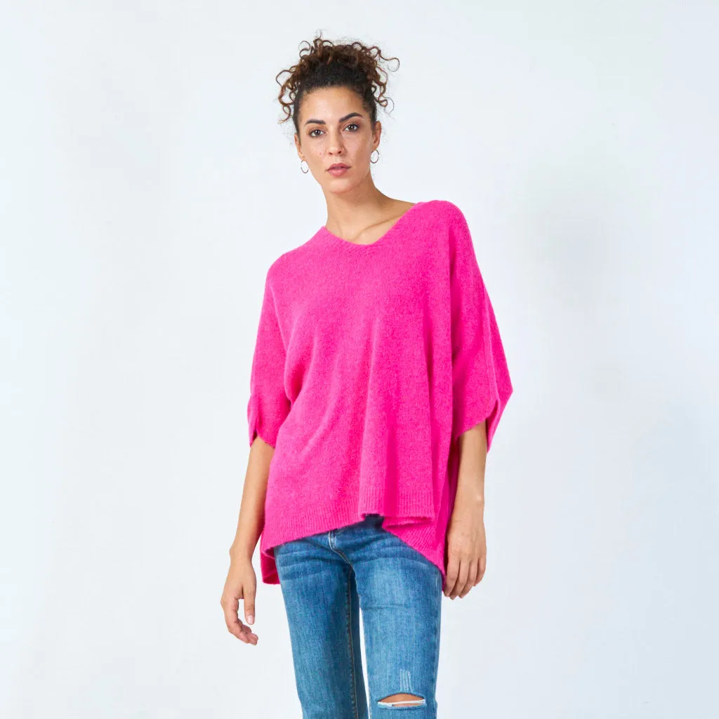 Oversized v-neck pullover wholesale