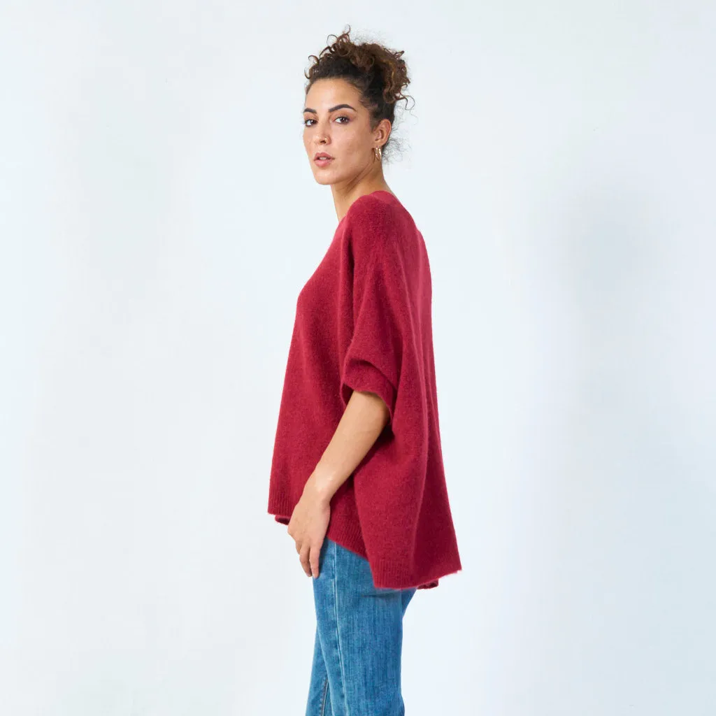 Oversized v-neck pullover wholesale