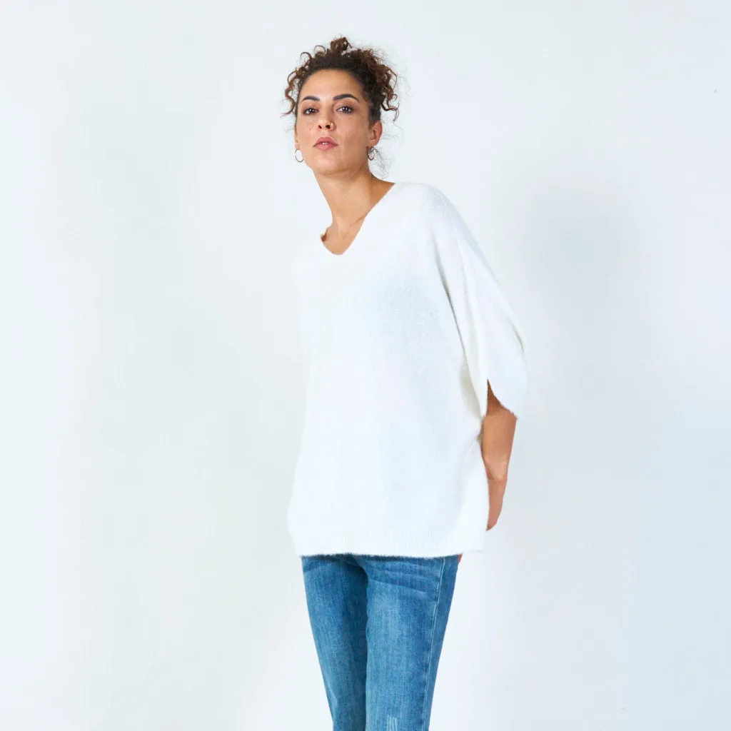 Oversized v-neck pullover wholesale