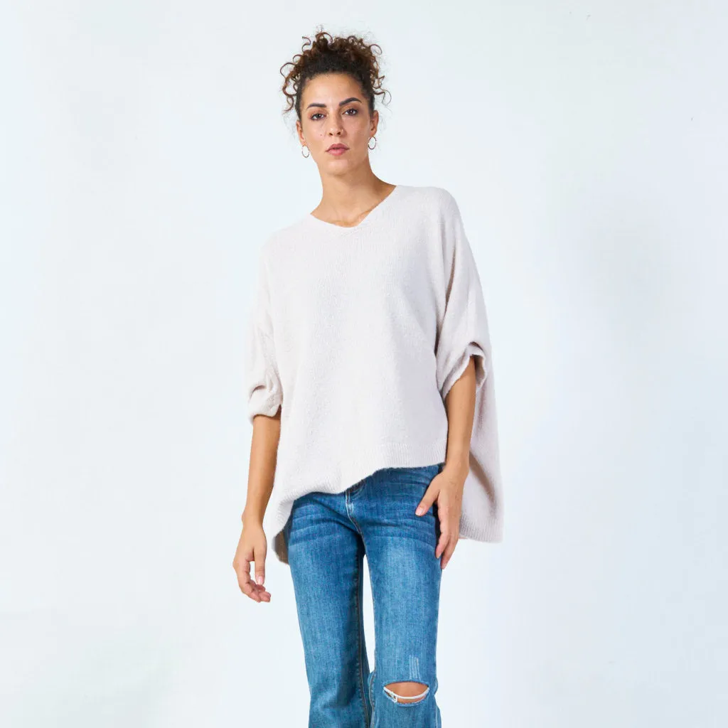 Oversized v-neck pullover wholesale