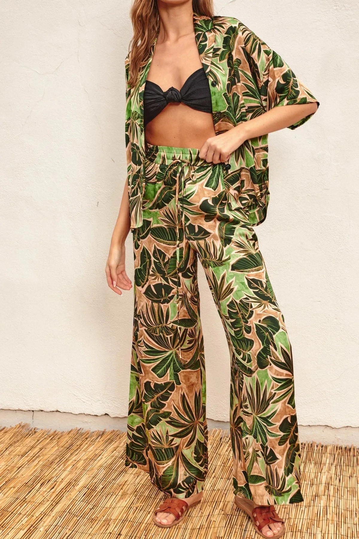 PHANGAN ISLAND WIDE LEG PULL ON PANTS