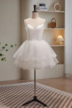 Phoebe |A-line Spaghetti Straps Tulle Short Homecoming Dresses