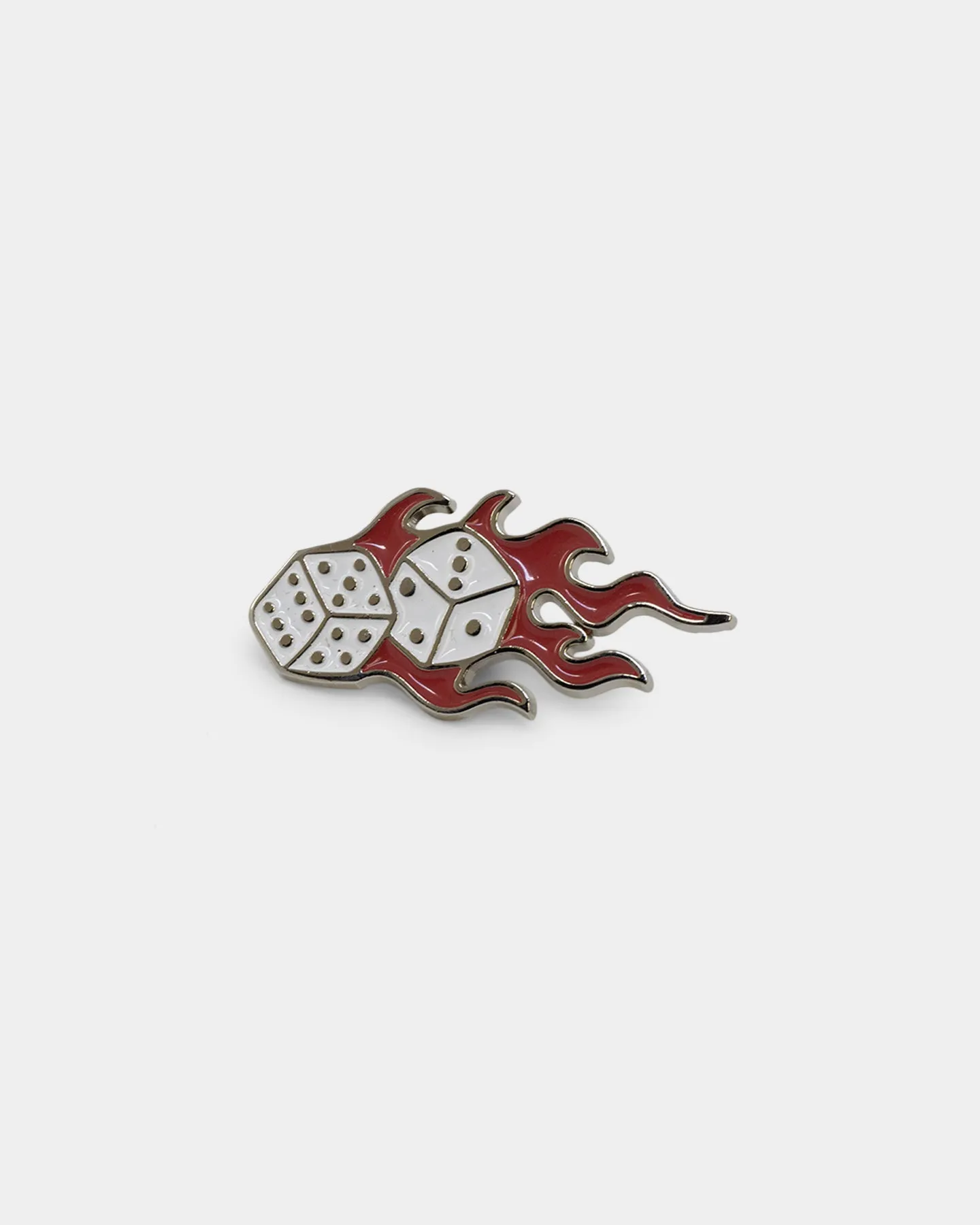 Pin Pals Flame Dice Pin White/Red