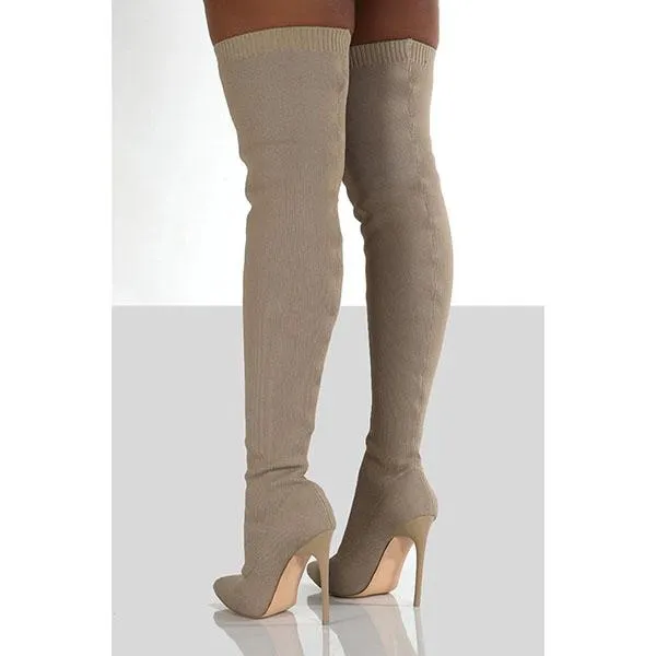 Purpdrank - Stylish Knitting Stiletto Over The Knee Boots