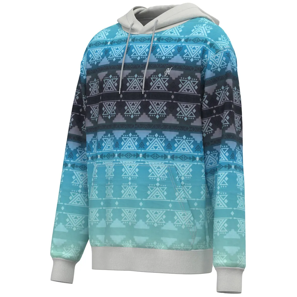 "Mesa" Hoody Blue/Teal w/Pattern Detailing