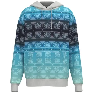 "Mesa" Hoody Blue/Teal w/Pattern Detailing