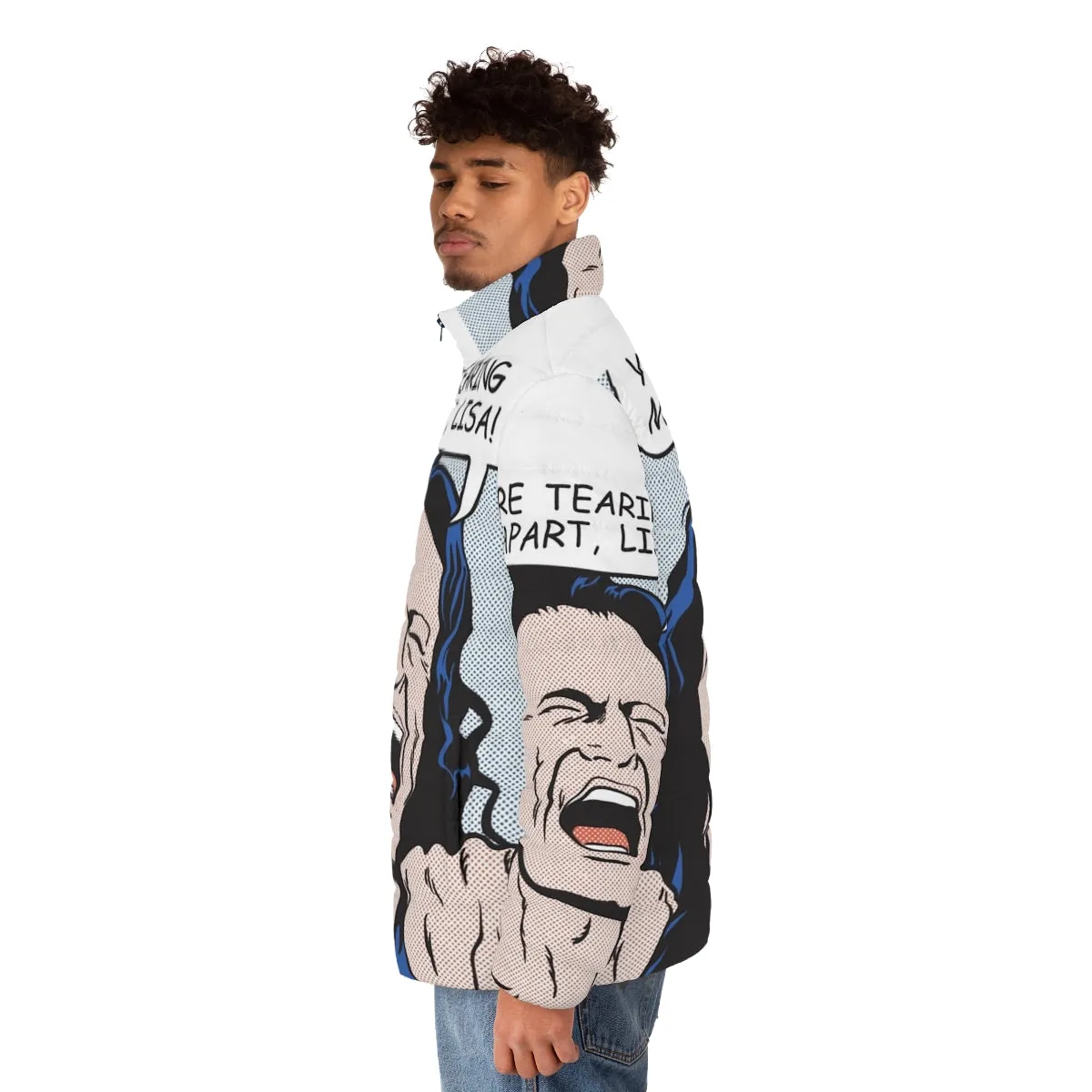 "You're Tearing Me Apart Lisa" Puffer Jacket - Pop Culture Inspired Outerwear