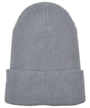 Recycled yarn ribbed knit beanie (1504RY) | Grey