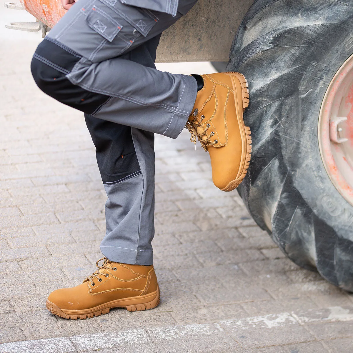 Ryder Mens Wide-Fit Tan Brown Safety Boots