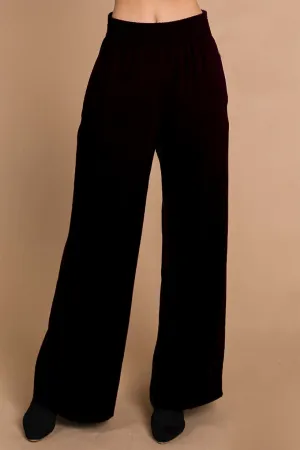 Smocked Waist Air Flow Pants - Black