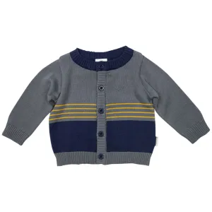 Stripe Knit Cardigan Navy/Charcoal