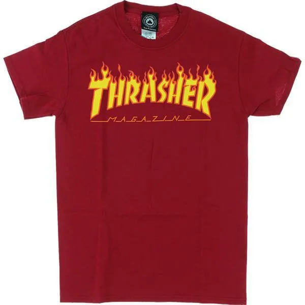 Thrasher Flame Logo T-Shirt Cardinal