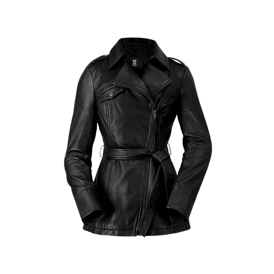 Traci Leather Trench Coat