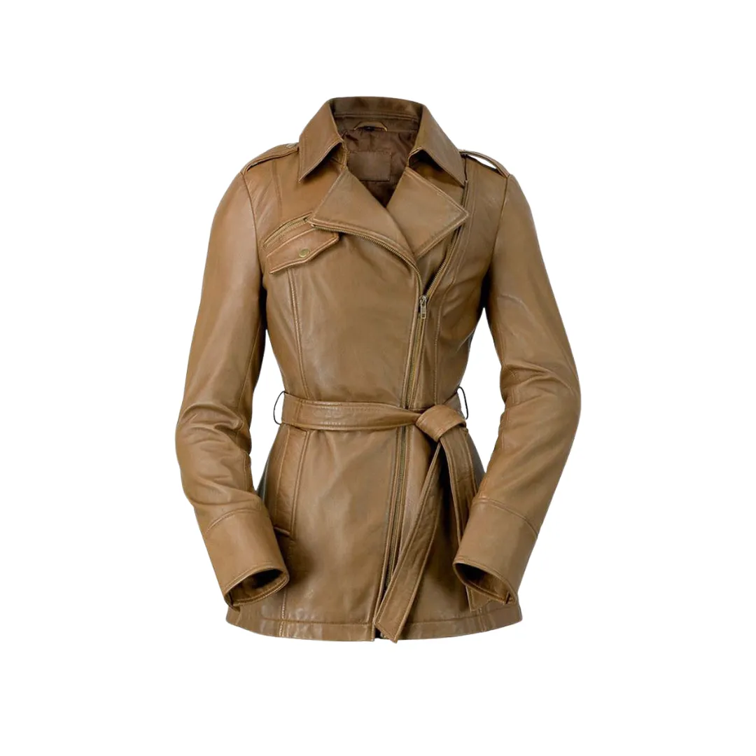 Traci Leather Trench Coat