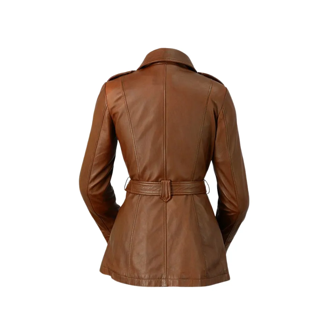 Traci Leather Trench Coat