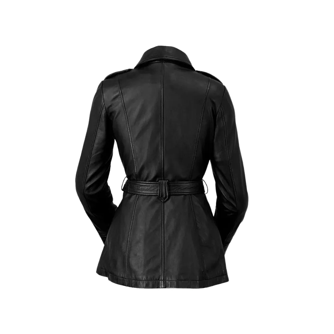 Traci Leather Trench Coat