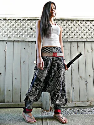 Two WAVES BLACK Tribal Warrior Pants Nami