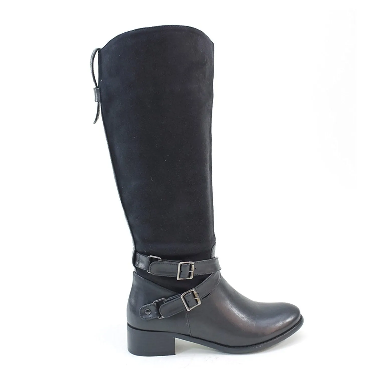 Vegan Suede & Leather Riding Ankle Strap Knee-high Women's Boots