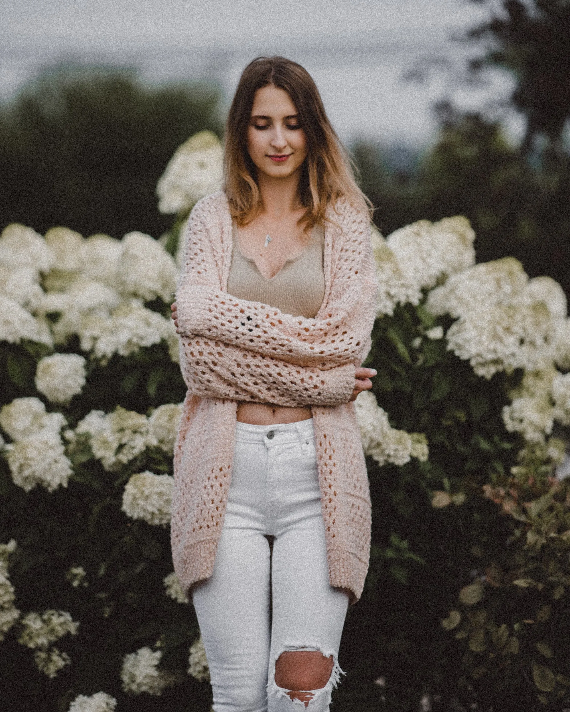 ZESICA Batwing Sleeve Crochet Hollow Cardigan